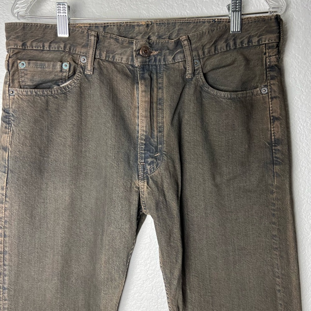 Levi’s  Strauss 513™ SLIM STRAIGHT MEN'S Green/ Gray/ Brown JEANS Size 33/32